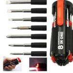 8 IN 1 SCREW DRIVER WITH LED TORCH