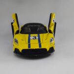 Maserati MC20 Die-Cast Model. 1:22 scale YELLOW WITH BLUE STRIPES